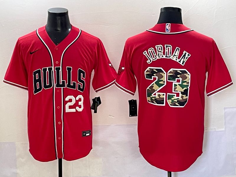Men 2025 Chicago Bulls 23 Jordan Camo Red Joint Name Nike NBA Jersey style 4